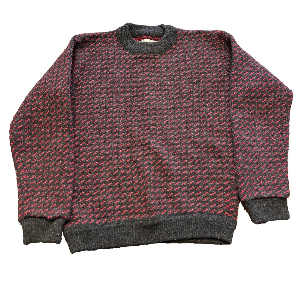L.L. Bean Women's Sweater Medium Made in norway Birdseye Vintage VTG‎ Rare Wool